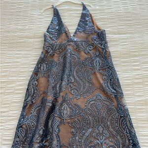 Free people blue sequin dress, size 0